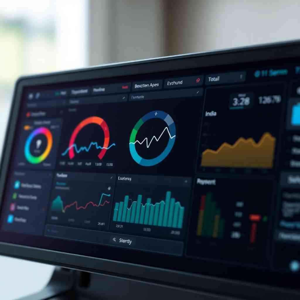 A close-up photorealistic image of the G-Repair module's main dashboard, showcasing its intuitive design and ease of navigation. Highlight key features and functionalities with clear visual cues.