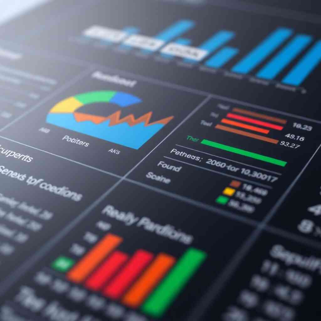 A stylized close-up of a generated report, emphasizing key data visualizations.  Use a dark mode aesthetic with bright, color-coded data points for clarity.  Illustrate a clean, easily understandable report design.